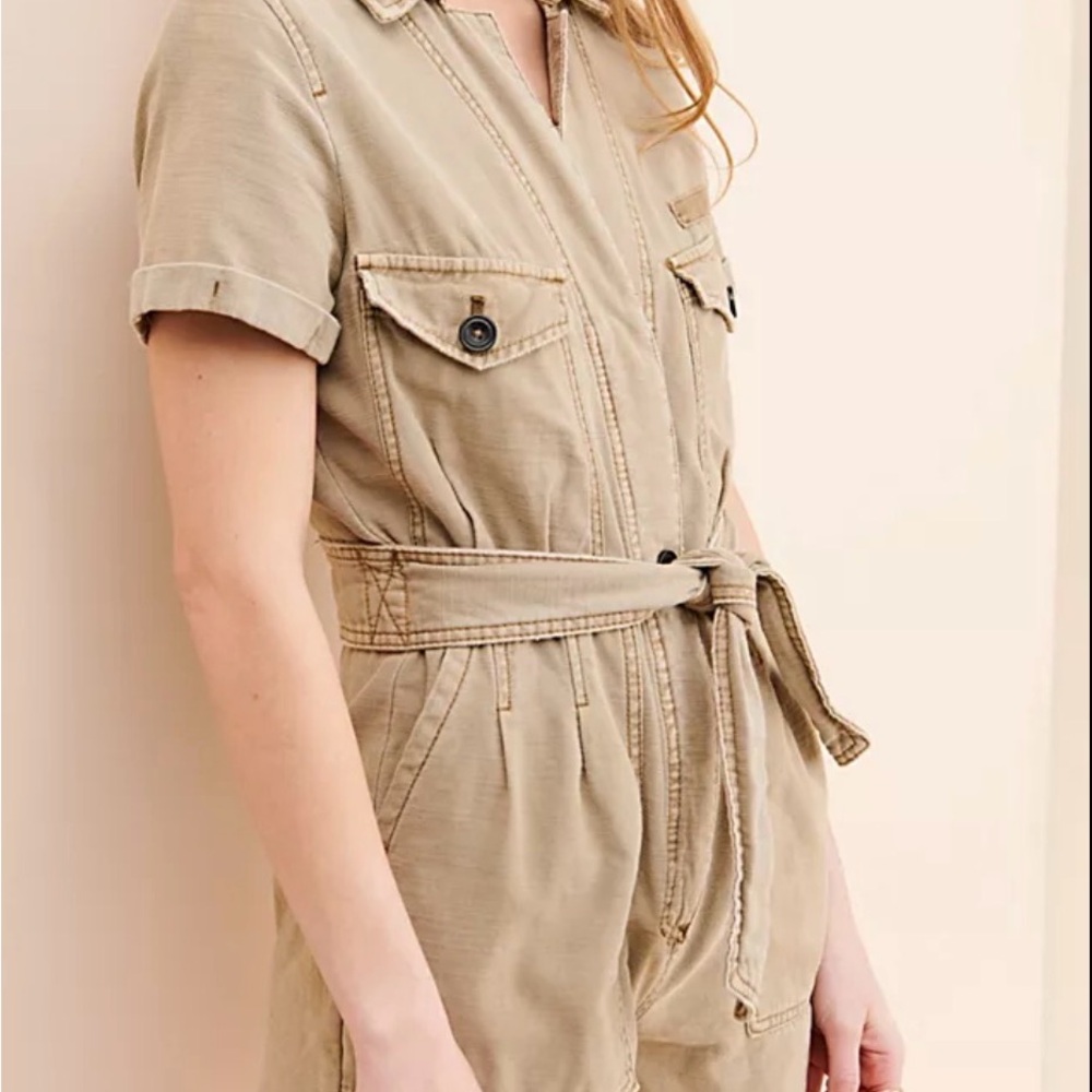 Free People Beige Textured Fabric